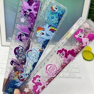 Cartoon High Yan Value Pony Polly quicksand ruler Secondary Element Girl Heart Student Writing Drawing Straight Line Multifunctional Ruler