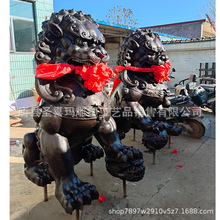 大型纯铜故宫狮子庭院门口摆件动物雕塑铜狮子汇丰狮公司银行门口
