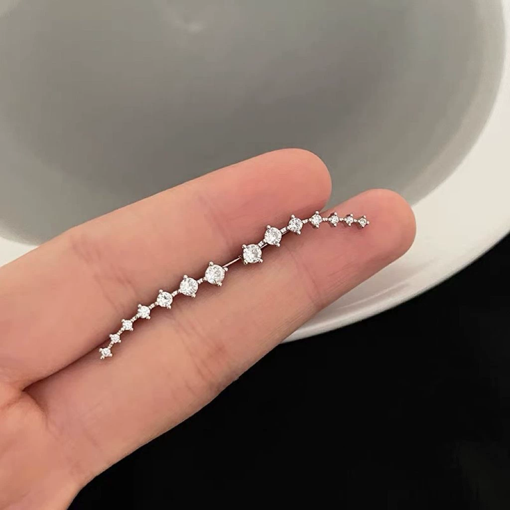Серьги с цирконием, дизайнерские клипсы для ушей, лёгкая роскошь, качественный стиль, французский стиль