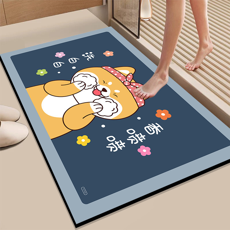 ソフト珪藻泥吸収マット、浴室フロアマット、浴室ドア滑り止めマット、ドアマット、トイレカーペット、玄関速乾|undefined