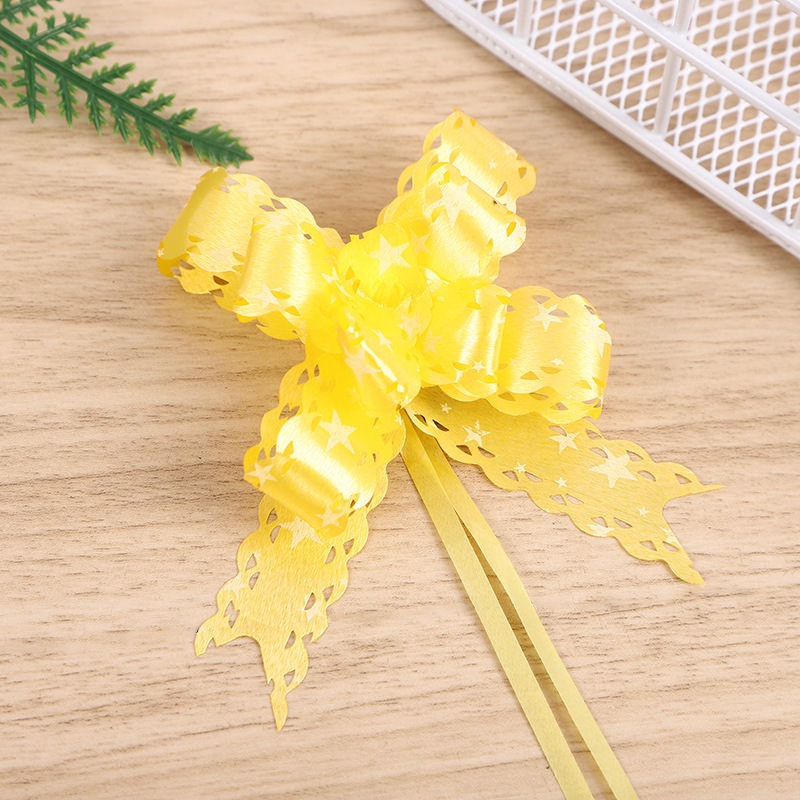 Comercio exterior Venta caliente 18 impreso encaje arco mano-Tirado flor Navidad vacaciones regalo embalaje tirar flor multicolor multi-patrón