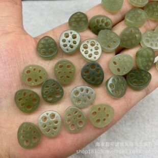 Hetian Jade Qinghai lotus root pendant DIY accessories small lifting pendant bracelet inlaid jade jewelry wholesale