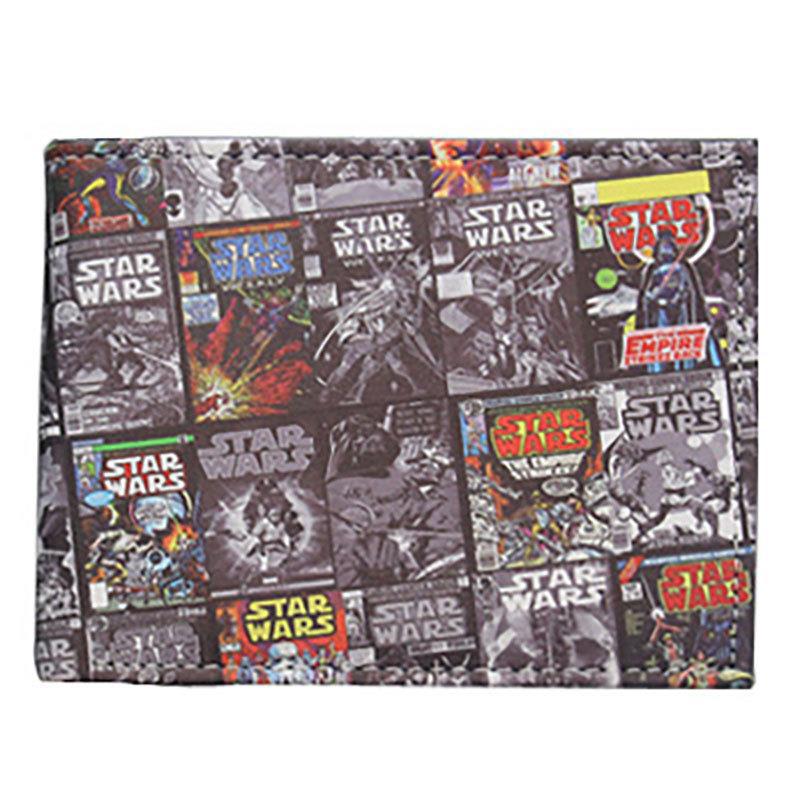 Cartera de Star Wars alrededor del cine y la televisión, guerrero negro, soldado blanco, cartera corta de dos plegados, cartera PU para hombres adolescentes