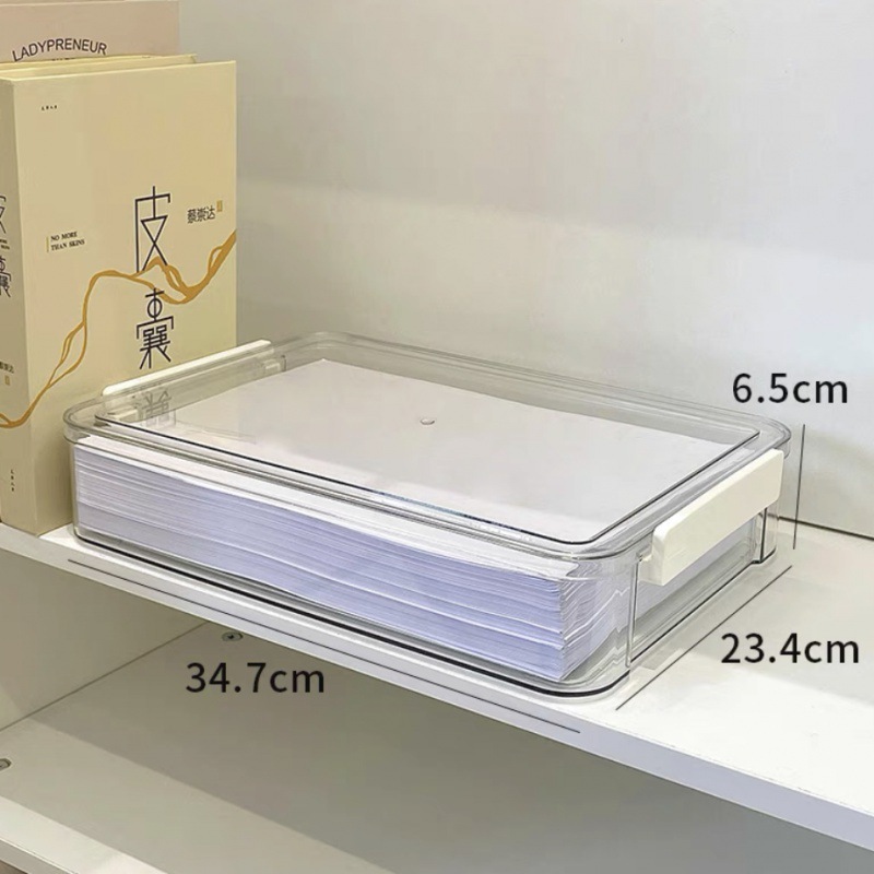 ファイル収納ボックスプリントペーパーボックスa3クリアプラスチック収納オフィスa4ファイルボックス紙資料ファイルボックス|undefined
