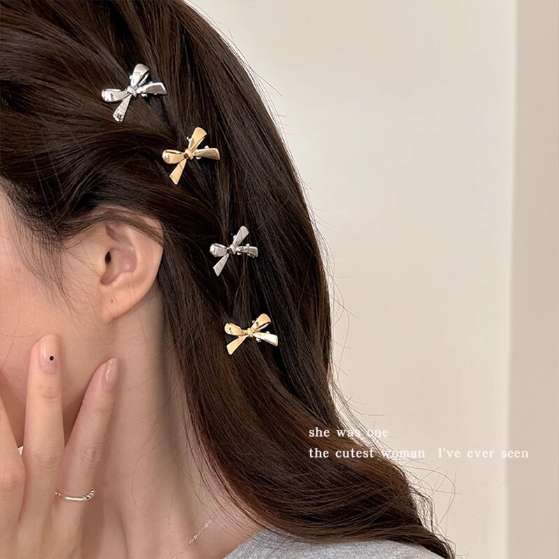 女性用の甘くてクールなプラスチックのリボンの小さなヘアピン、高級額前髪ヘアピン、サイドヘアピン、ヘアピン、ヘアアクセサリー|undefined