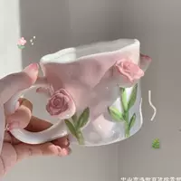Кружка из керамики с Tulip Girl Heart Hand роспись Tulip Tully S трёхмерная цветочная текстура Girlfriend марка чашка