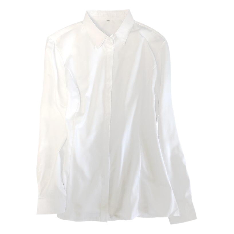 Add fat plus size women's white shirt 200kg fat mm long sleeve professional interview shirt fat sister tooling