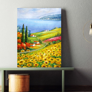 Cross-Border Landscape Frameless Painting Bedroom Hanging Painting Spray-Painted Canvas Painting Core Simple Sofa Living Room Decorative Painting Factory