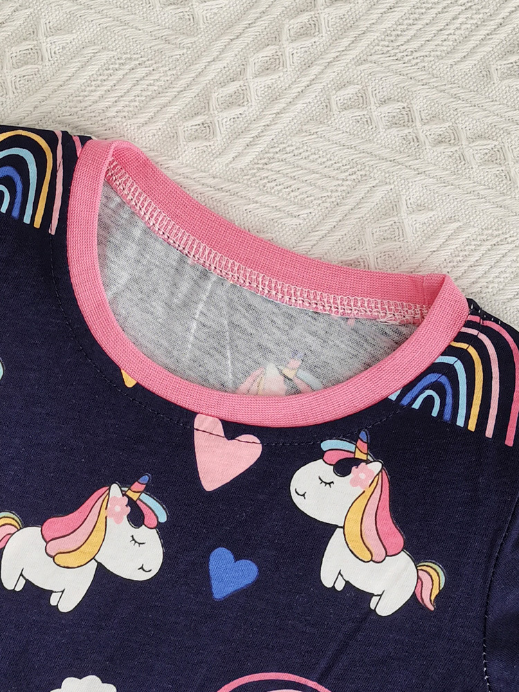 Trajes para niñas otoño e invierno nuevo estilo europeo y americano niños pequeños y medianos estilo occidental cuello redondo manga larga cintura elástica pantalones de dos piezas para niños