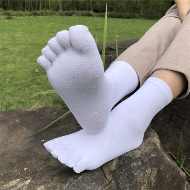 Men's Five-finger Socks Boys Cotton Socks Four Seasons Mid-tube Sports Socks Split-toe Cotton Five-toe Cotton Socks Foreign Trade Four Seasons Deodorant Socks