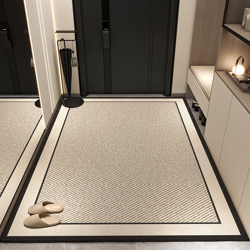 Entrance Door Floor Mat Crystal Velvet Carpet Light Luxury High-End Entrance Door Mat Household Cuttable Wear-Resistant and Dirt-Resistant Door Mat
