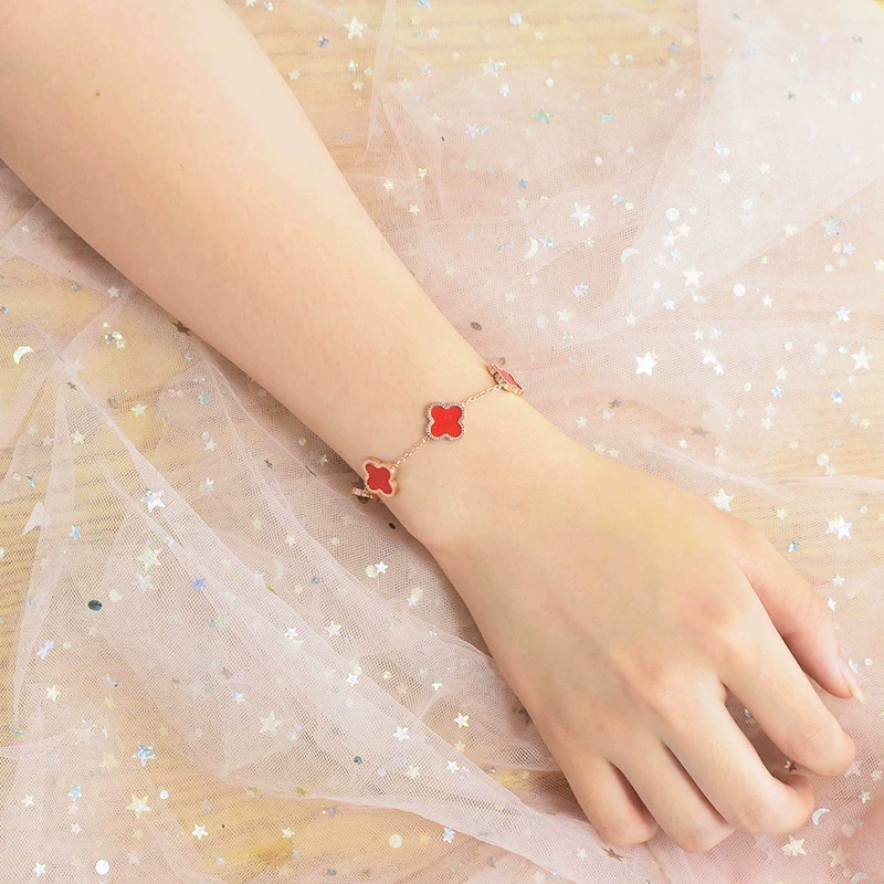 Ювелирное изделие Fashion Four-Leaf Clover браслет, из нержавеющей стали и варианты 18K, разнообразие цветов, не тускнеют