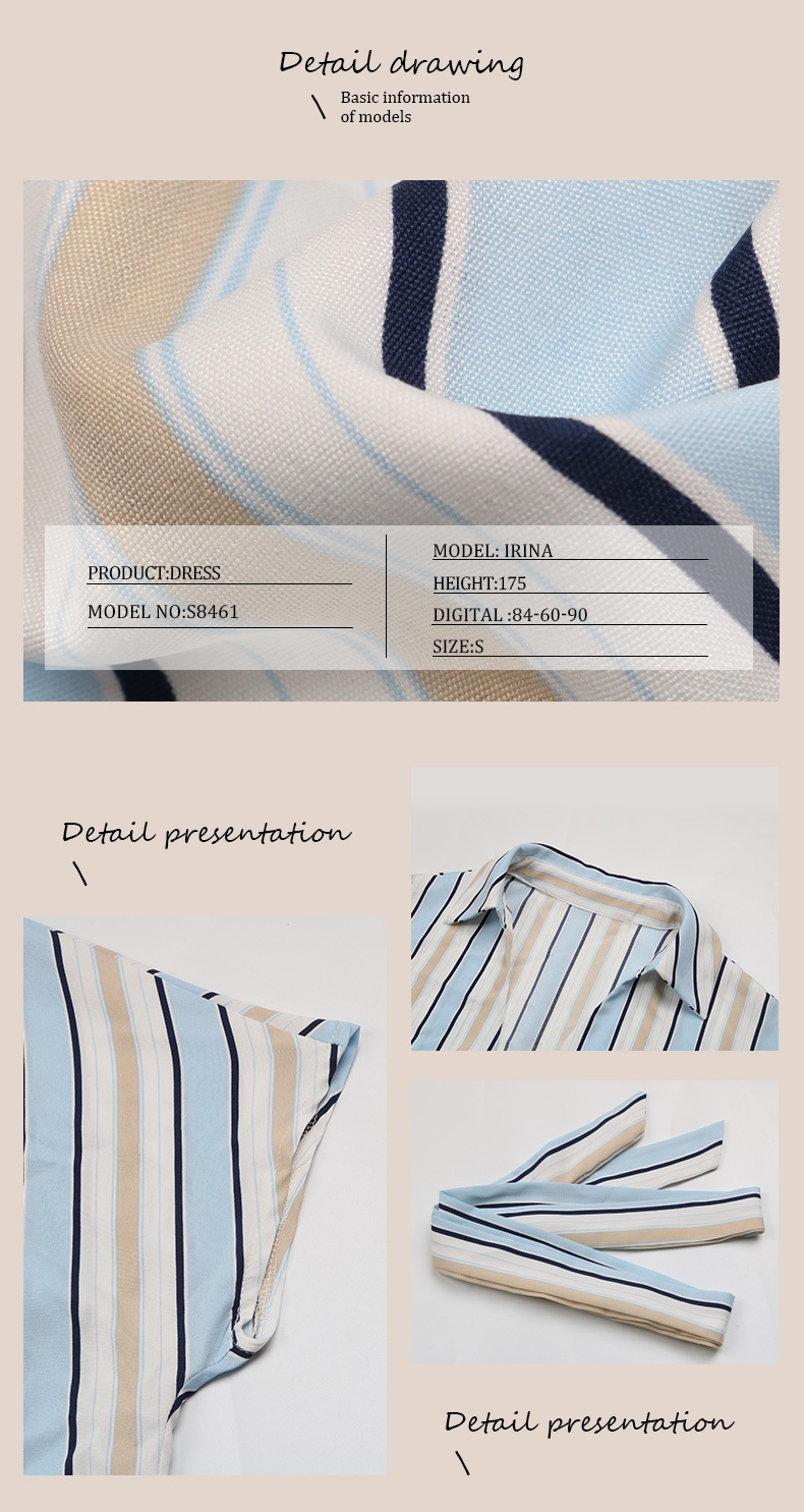 Camicia da donna, gonna a maniche corte, polo, a righe, abito da pendolare_voghion.com