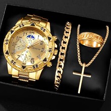 进口机芯瑞士男款18k金色男士手表机械表全自动男正品牌名表十大