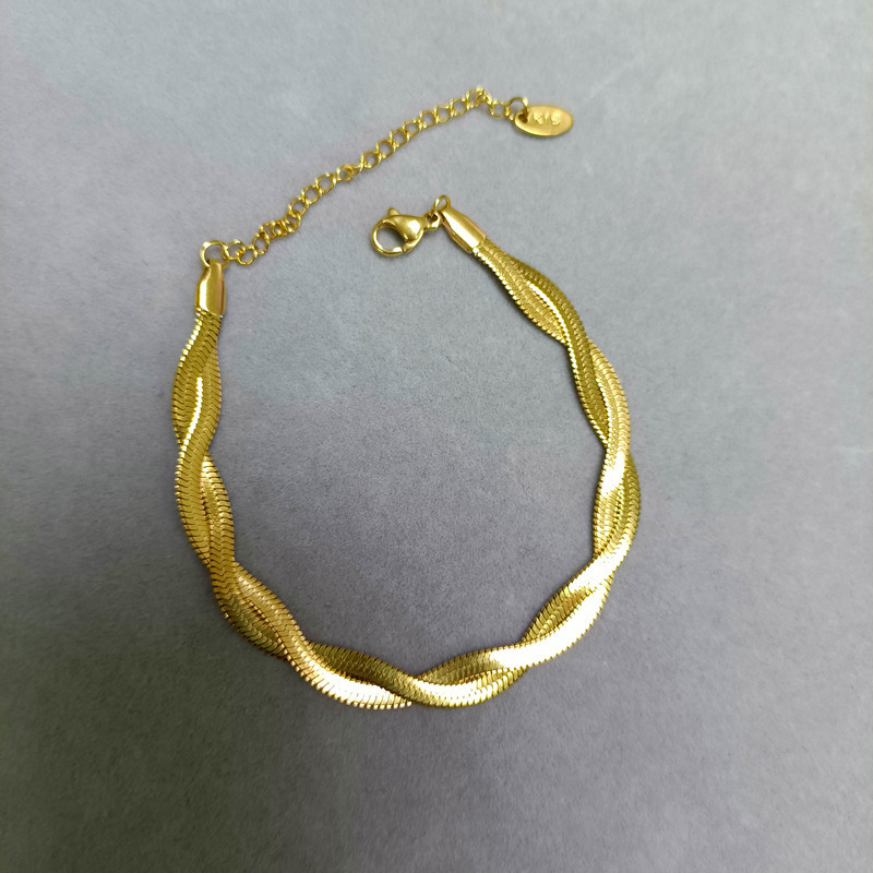 6g Weight Fashion Geometric Titanium Steel Bracelets Criss Cross Stainless Steel Bracelets 1 Piece