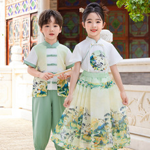 幼儿园园服夏装六一表演服中国风夏季短袖学校班服小学生传统汉服
