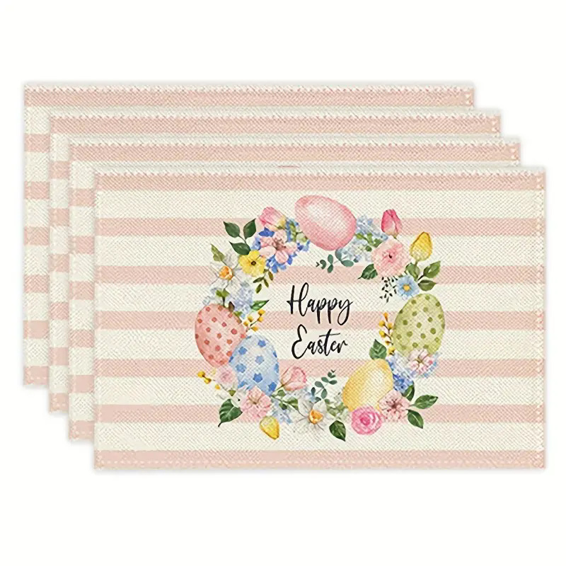 Transfronterizos lino almohadilla de mesa Aliexpress TEMU Amazon almohadilla de mesa cuadrada búfalo rojo almohadilla de Navidad Día de la Independencia