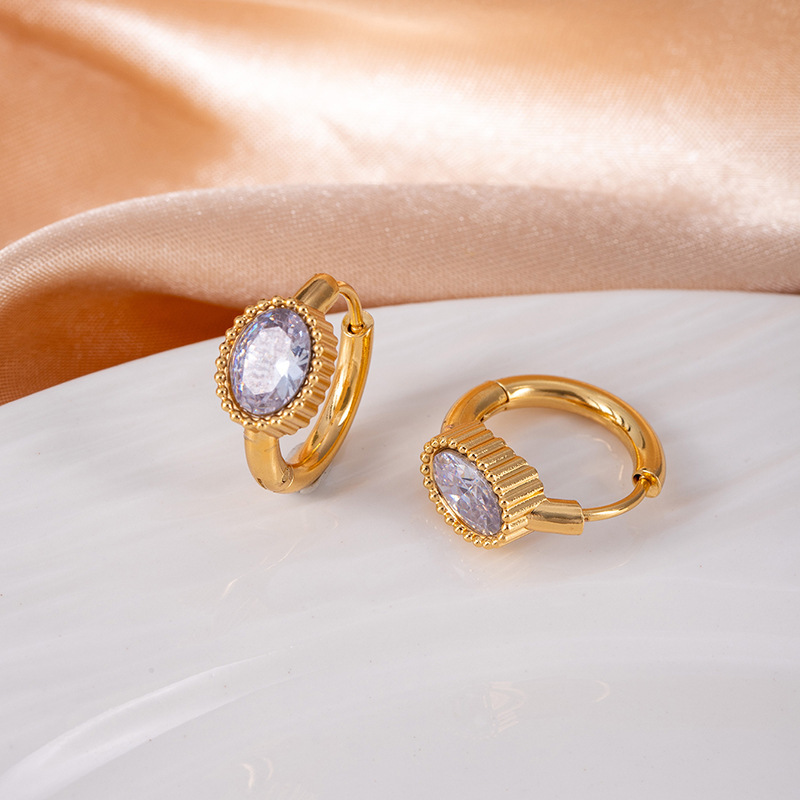 White earrings with zircon