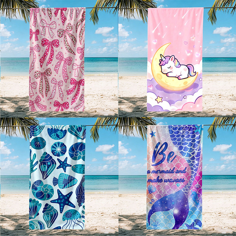 Children's Mermaid Popular Towel for Women and Teenagers, Pink Rainbow Beach Towel, Lightweight and Soft Microfiber Children's Mermaid Popular Towel for Women and Teenagers, Pink Rainbow Beach Towel, Lightweight and Soft Microfiber