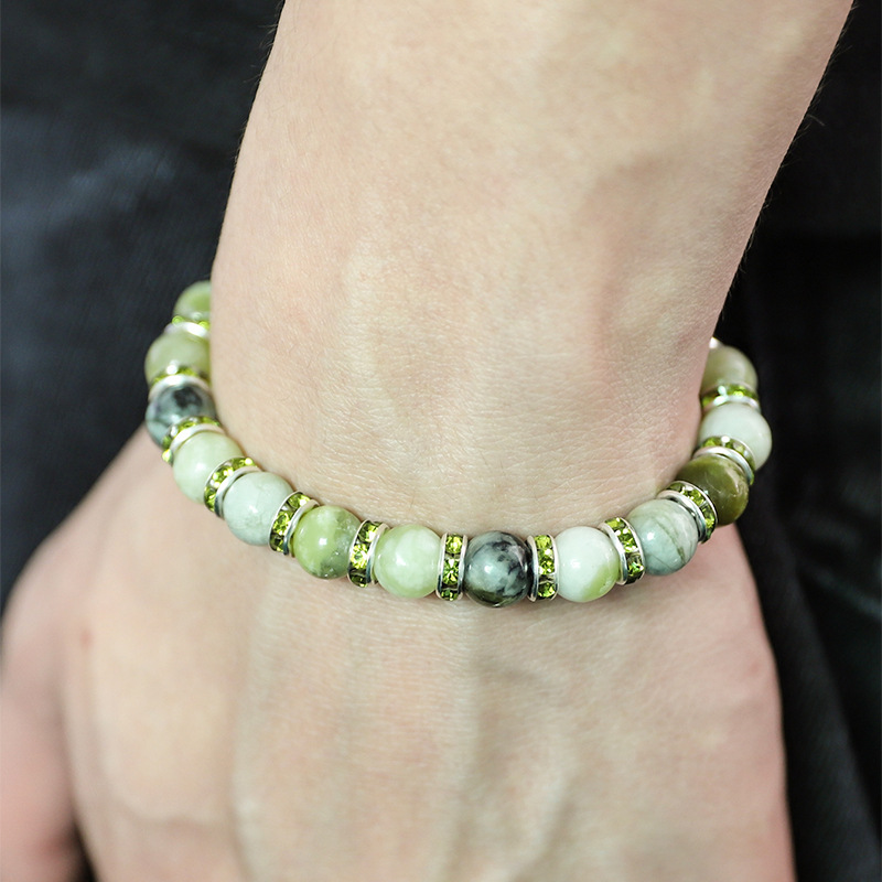 Fashion Gradient Color natural stone Plating Rhinestones Bracelets 1 Piece