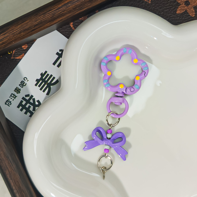 花点扣M93糖果色花朵弹簧扣挂飘带蝴蝶结diy饰品带羊角钉配件手工|undefined