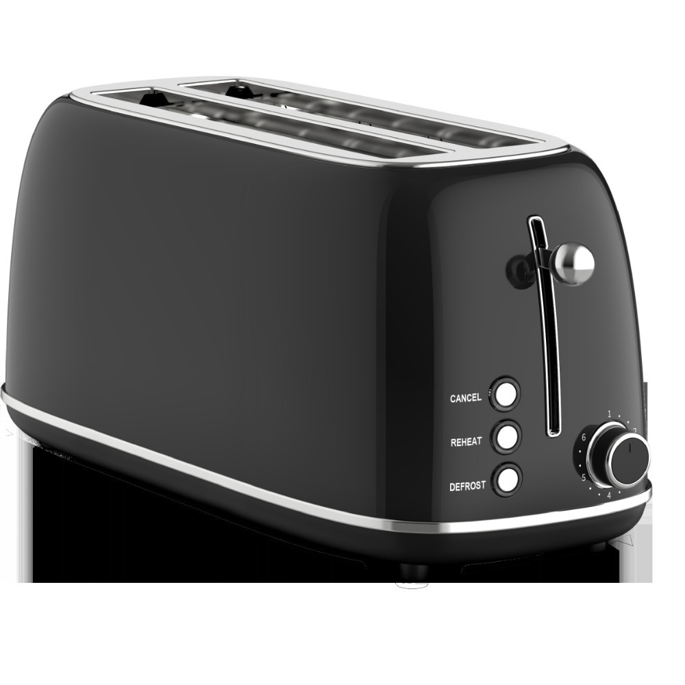 New Cross-Border Long 4-Piece Retro Household Toaster Multi-Function Toaster Stainless Steel Toaster