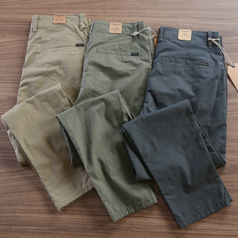 High-End Spring and Autumn Straight-Leg Casual Pants for Men, 2026 New Model, Solid Color Slim-Fit Work Pants, Trendy Men's Style