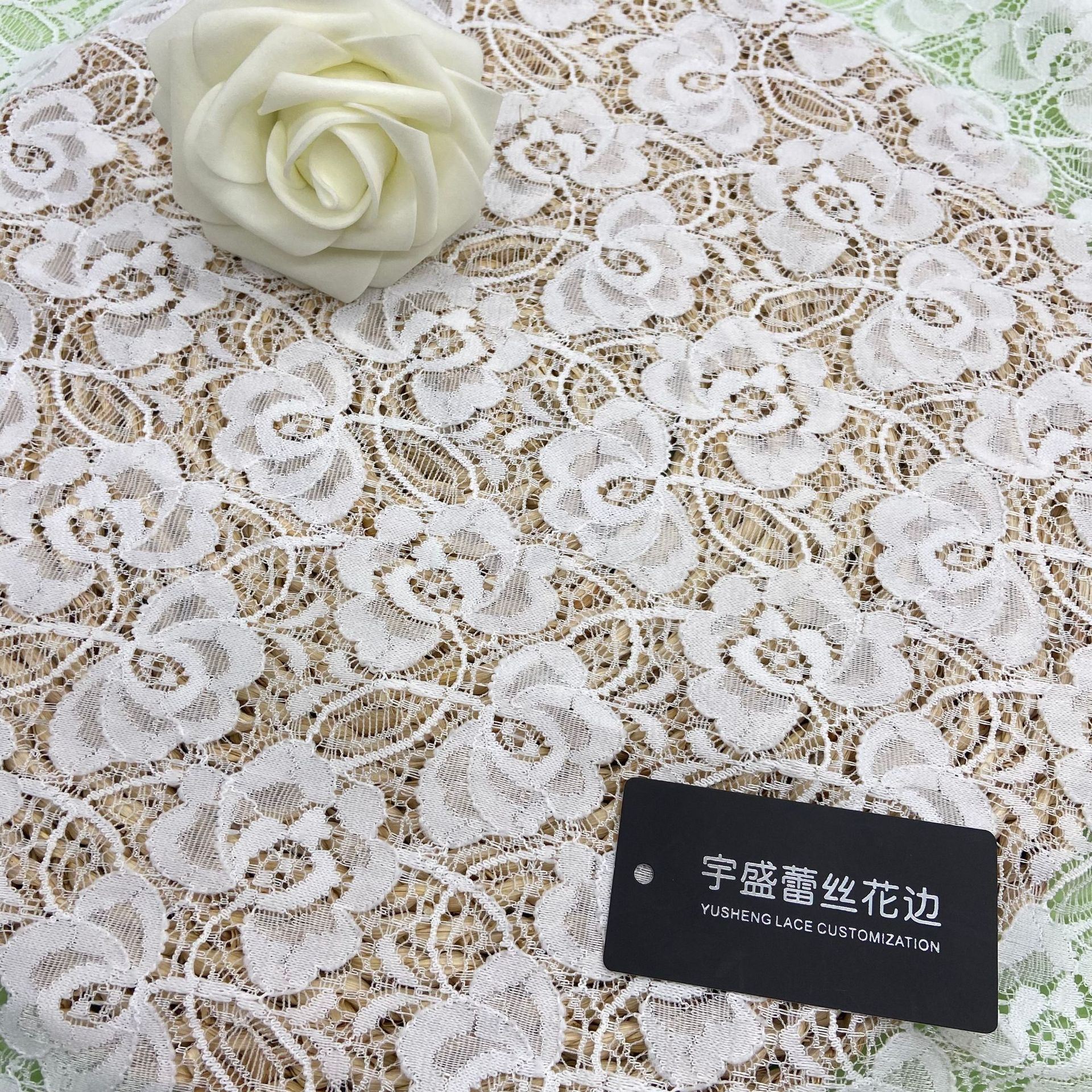 Fabricante de encaje clásico flor de ciruela pequeña vestido de boda accesorios de encaje