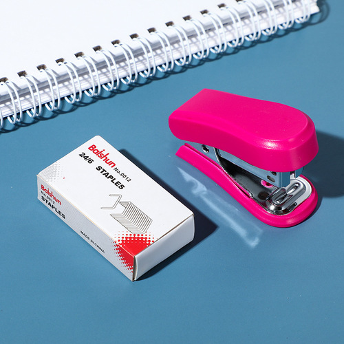 Wholesale stapler primary school student stationery gift stapler cross-border set cartoon style office mini stapler