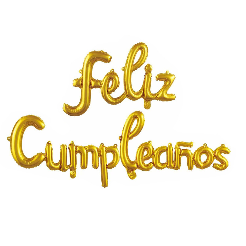 Set de globos con letras “FELIZ CUMPLEAÑOS” – 16 pulgadas, color dorado o rosa
