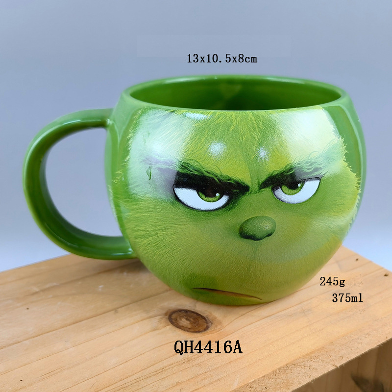 Taza navideña de cerámica, taza de leche con diseño de muñeco de nieve navideño, taza de agua, taza de oficina, taza con relieve 3D, regalo de Navidad