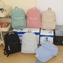 灯芯绒双肩包女包2025秋冬季新款韩版简约街头潮流大容量休闲背包