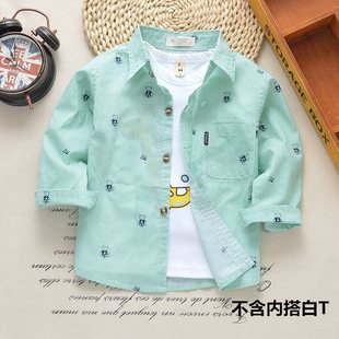 Category a Children's Long-Sleeve Shirt, Thin Style for Boys, Spring and Autumn Baby Boy Shirt, Infant Small, Medium, and Big Children's Jacket, Trendy