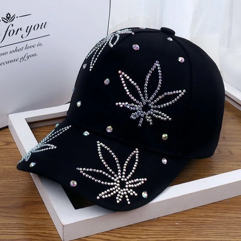 Cross-border Hat Women's New Sunscreen Sun Hat Trendy Baseball Cap Spring and Summer Fashion Sun Rhinestone Cap in stock