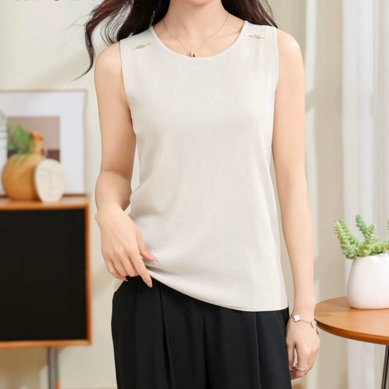2025 новый стильный вязаный жилет с внутренней подтяжкой для женщин, закрывающий грудь, верхняя одежда, нижняя рубашка, жилет, свободный топ без рукавов