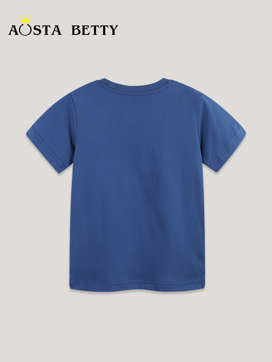 Camiseta de manga corta para niños de estilo europeo y americano verano nuevo estilo estampado de dibujos animados top de bebé moda de algodón de punto camiseta para niños image 3