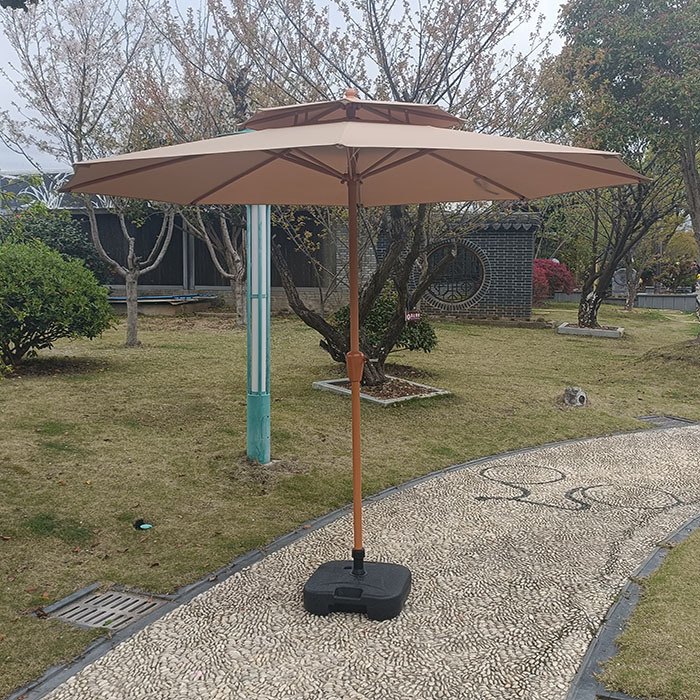 Paraguas al aire libre patio al aire libre jardín mitad de paraguas solar camping cabina de seguridad paraguas image 23