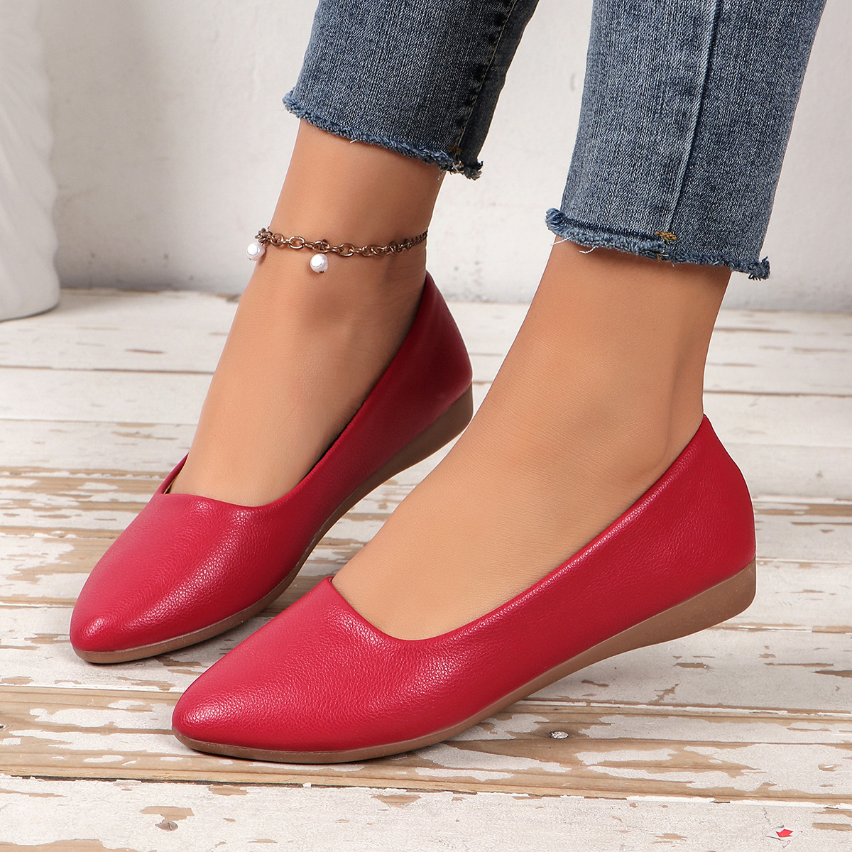 Mocassini donna in pelle classici scarpe basse comode casual_voghion.com