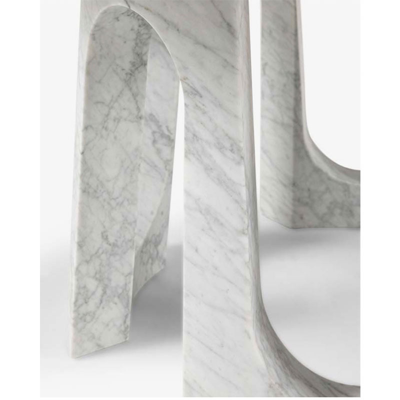 Luz de estilo italiano de lujo de alta calidad todo-piedra de mármol Jazz blanco negro blanco raíz blanca restaurante occidental mesa de comedor redonda mesa de comedor de alta gama