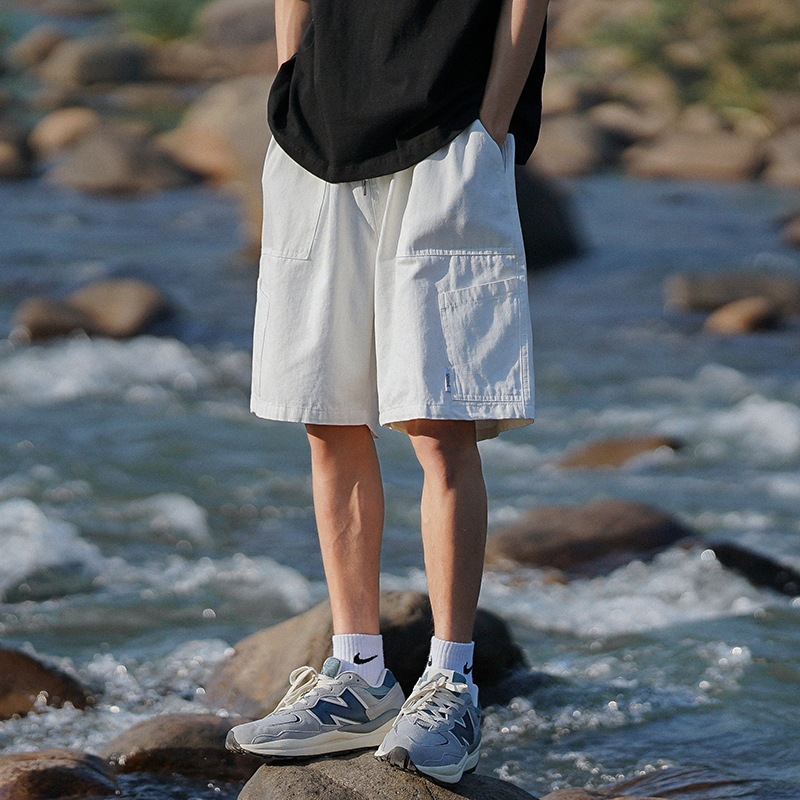 Workwear Shorts High Street Men's Summer Thin Trendy Brand Casual Five-point Pants Trendy Teenagers Over-the-knee Basketball Pants