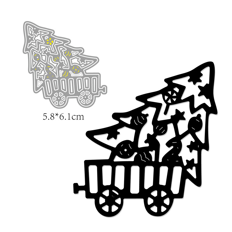 DIY圣诞树推车金属碳钢刀模纸艺压花蚀刻切割刀模cutting die