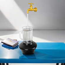 创意生财流水摆件循环水办公室客厅悬浮水龙头微景观装饰工艺品