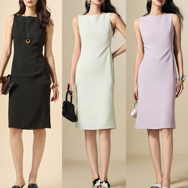 Spot Summer New Retro Th Sleeveless Fishtail Dress Women's Summer Old Money Style Vest Dress Spot Summer New Retro Th Sleeveless Fishtail Dress Women's Summer Old Money Style Vest Dress