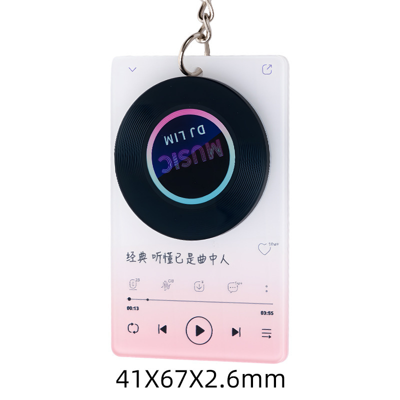 スポット NFC 回転可能なアクリルキーホルダーカスタム小さなペンダントギフトビニール音楽レコードペンダントタグ|undefined