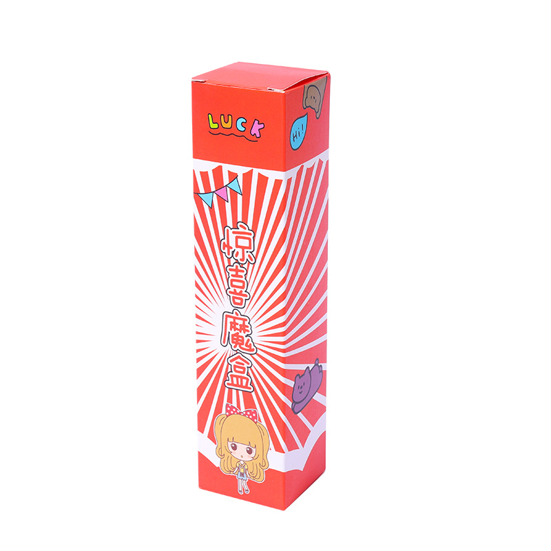 Lindo cuadro ciego descompresión pluma de dibujos animados suerte ciego caja de gel pluma descompresión adivinar caja conjunto pequeño regalo estudiante papelería