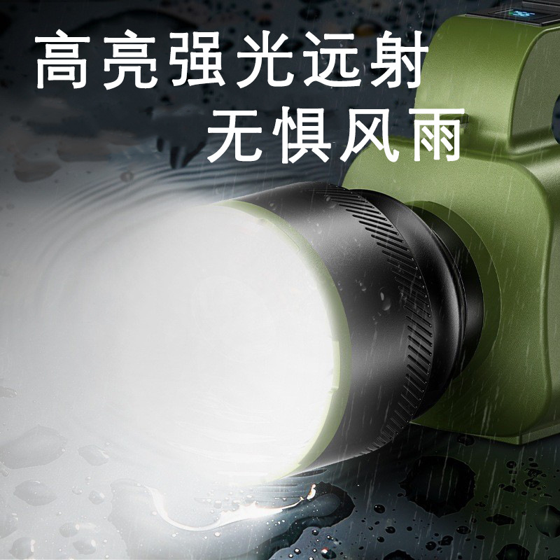 Nuevo zoom prospector USB carga lámpara de dos lados lámpara de trabajo de visualización digital lámpara solar multifuncional al aire libre lámpara de mano