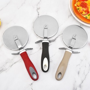 Wholesale 4inch Pizza Roller Knife Stainless Steel Pizza Cutter Plastic Handle Roller Knife Kitchen Gadgets