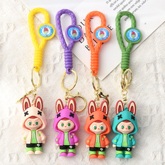 新しい漫画ラブブキーホルダーソフトラバー出っ歯少年かわいいキーホルダーペンダントカップルクリエイティブギフト