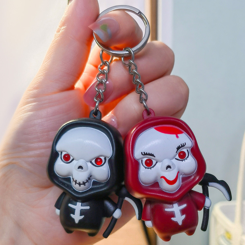 Grim Reaper Glowing and Making Sounds Horror Ghost Halloween Creative Car Keychain Backpack Pendant Couple Small Gift Wholesale Grim Reaper Glowing and Making Sounds Horror Ghost Halloween Creative Car Keychain Backpack Pendant Couple Small Gift Wholesale