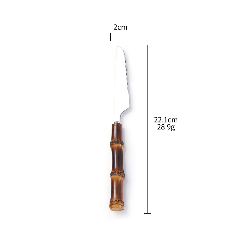 검은 대나무 손잡이 스테이크 칼